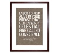 Artery8 Wall Art Print Dictionary Page Quote George Washington Conscience Artwork Framed 9X7 Inch in Brown | Size: W7" x H9" Artery8 Brown W7" x H9"