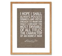Artery8 Wall Art Print Dictionary Page Quote George Washington Firmness & Virtue Artwork Framed 9X7 Inch in Beige | Size: W7" x H9" Artery8 Beige W7" x H9"
