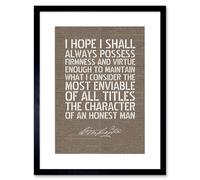Artery8 Wall Art Print Dictionary Page Quote George Washington Firmness & Virtue Artwork Framed 9X7 Inch in Black | Size: W7" x H9" Artery8 Black W7" x H9"