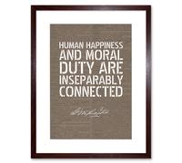 Artery8 Wall Art Print Dictionary Page Quote George Washington Happiness Moral Duty Artwork Framed 9X7 Inch in Brown | Size: W7" x H9" Artery8 Brown W7" x H9"