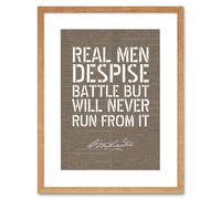 Artery8 Wall Art Print Dictionary Page Quote George Washington Real Men Artwork Framed 9X7 Inch in Beige | Size: W7" x H9" Artery8 Beige W7" x H9"