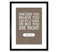 Artery8 Wall Art Print Dictionary Page Quote Henry Ford You Are Right Artwork Framed 9X7 Inch
