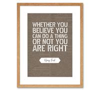 Artery8 Wall Art Print Dictionary Page Quote Henry Ford You Are Right Artwork Framed 9X7 Inch in Beige | Size: W7" x H9" Artery8 Beige W7" x H9"