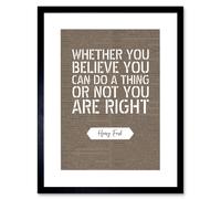 Artery8 Wall Art Print Dictionary Page Quote Henry Ford You Are Right Artwork Framed 9X7 Inch in Black | Size: W7" x H9" Artery8 Black W7" x H9"