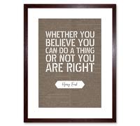 Artery8 Wall Art Print Dictionary Page Quote Henry Ford You Are Right Artwork Framed 9X7 Inch in Brown | Size: W7" x H9" Artery8 Brown W7" x H9"