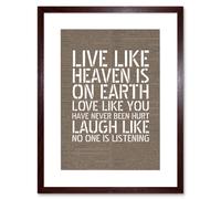 Artery8 Wall Art Print Dictionary Page Quote Live Love Laugh Artwork Framed 9X7 Inch in Brown | Size: W7" x H9" Artery8 Brown W7" x H9"