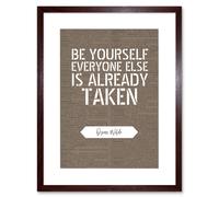 Artery8 Wall Art Print Dictionary Page Quote Oscar Wilde Be Yourself Artwork Framed 9X7 Inch in Brown | Size: W7" x H9" Artery8 Brown W7" x H9"