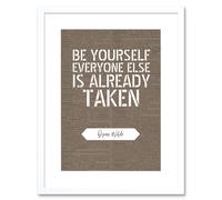 Artery8 Wall Art Print Dictionary Page Quote Oscar Wilde Be Yourself Artwork Framed 9X7 Inch in White | Size: W7" x H9" Artery8 White W7" x H9"