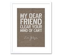 Artery8 Wall Art Print Dictionary Page Quote Samuel Johnson Clear Your Mind Artwork Framed 9X7 Inch in White | Size: W7" x H9" Artery8 White W7" x H9"