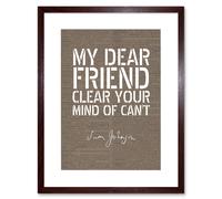 Artery8 Wall Art Print Dictionary Page Quote Samuel Johnson Clear Your Mind Artwork Framed 9X7 Inch in Brown | Size: W7" x H9" Artery8 Brown W7" x H9"