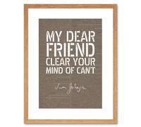 Artery8 Wall Art Print Dictionary Page Quote Samuel Johnson Clear Your Mind Artwork Framed 9X7 Inch in Beige | Size: W7" x H9" Artery8 Beige W7" x H9"