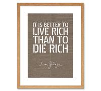 Artery8 Wall Art Print Dictionary Page Quote Samuel Johnson Live Rich Artwork Framed 9X7 Inch in Beige | Size: W7" x H9" Artery8 Beige W7" x H9"