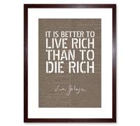 Artery8 Wall Art Print Dictionary Page Quote Samuel Johnson Live Rich Artwork Framed 9X7 Inch in Brown | Size: W7" x H9" Artery8 Brown W7" x H9"