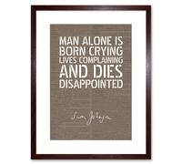 Artery8 Wall Art Print Dictionary Page Quote Samuel Johnson Man Born Crying Artwork Framed 9X7 Inch in Brown | Size: W7" x H9" Artery8 Brown W7" x H9"