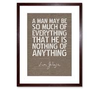 Artery8 Wall Art Print Dictionary Page Quote Samuel Johnson Man Everything Artwork Framed 9X7 Inch in Brown | Size: W7" x H9" Artery8 Brown W7" x H9"