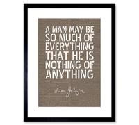 Artery8 Wall Art Print Dictionary Page Quote Samuel Johnson Man Everything Artwork Framed 9X7 Inch in Black | Size: W7" x H9" Artery8 Black W7" x H9"