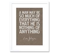 Artery8 Wall Art Print Dictionary Page Quote Samuel Johnson Man Everything Artwork Framed 9X7 Inch in White | Size: W7" x H9" Artery8 White W7" x H9"