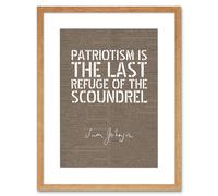 Artery8 Wall Art Print Dictionary Page Quote Samuel Johnson Patriotism Artwork Framed 9X7 Inch in Beige | Size: W7" x H9" Artery8 Beige W7" x H9"
