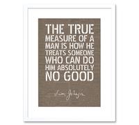 Artery8 Wall Art Print Dictionary Page Quote Samuel Johnson True Measure Artwork Framed 9X7 Inch in White | Size: W7" x H9" Artery8 White W7" x H9"