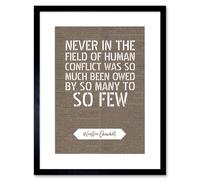 Artery8 Wall Art Print Dictionary Page Quote Winston Churchill Human Conflict Artwork Framed 9X7 Inch in Black | Size: W7" x H9" Artery8 Black W7" x H9"