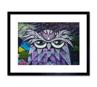 Artery8 Wall Art Print DiNoto Graffiti Purple Owl Detroit Framed in Black | Size: W7" x H9" Artery8 Black W7" x H9"