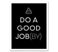 Artery8 Wall Art Print Do A Jobby Funny Scottish Bathroom Toilet Decor Art Framed in White | Size: W12" x H16" Artery8 White W12" x H16"