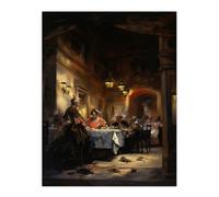 Artery8 Wall Art Print Don Giovanni Opera Decadent Banquet Scene Oil Painting Poster in Brown | Size: W12" x H16" Artery8 Brown W12" x H16"