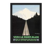 Artery8 Wall Art Print Dorival Mont Blanc St Gervais France Travel Advert Large Framed Wall Décor Art in Black | Size: W18" x H24" Artery8 Black W18" x H24"