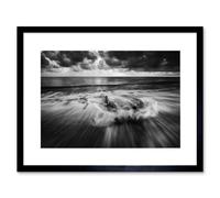 Artery8 Wall Art Print Driftwood Breaking Waves Framed in Black | Size: W7" x H9" Artery8 Black W7" x H9"