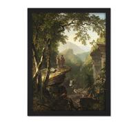 Artery8 Wall Art Print Durand Kindred Spirits Painting Large Framed Wall Décor Art in Brown | Size: W18" x H24" Artery8 Brown W18" x H24"