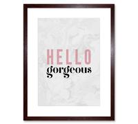 Artery8 Wall Art Print Dusty Rose Hello Gorgeous Framed in Brown | Size: W7" x H9" Artery8 Brown W7" x H9"