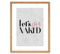Artery8 Wall Art Print Dusty Rose Lets Get Naked Framed in Beige | Size: W7" x H9" Artery8 Beige W7" x H9"