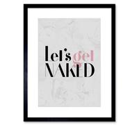 Artery8 Wall Art Print Dusty Rose Lets Get Naked Framed in Black | Size: W7" x H9" Artery8 Black W7" x H9"