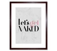 Artery8 Wall Art Print Dusty Rose Lets Get Naked Framed in Brown | Size: W7" x H9" Artery8 Brown W7" x H9"