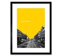 Artery8 Wall Art Print Edinburgh Leith Walk Yellow Framed 9X7 Inch