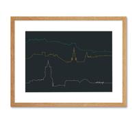 Artery8 Wall Art Print Edinburgh Scotland Cityscape Skyline Line Drawing Framed Art in Beige | Size: W7" x H9" Artery8 Beige W7" x H9"
