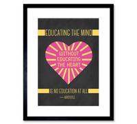Artery8 Wall Art Print Education Teacher Mind Heart Aristotle Pink Framed 9X7 Inch