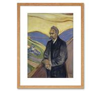 Artery8 Wall Art Print Edvard Munch Friederich Nietzsche Painting Artwork Framed 9X7 Inch in Light Oak | Size: W7" x H9" Artery8 Light Oak W7" x H9"