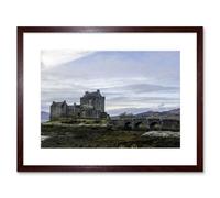 Artery8 Wall Art Print Eilean Donan Castle Kyle Scotland Wide Framed in Brown | Size: W7" x H9" Artery8 Brown W7" x H9"