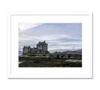 Artery8 Wall Art Print Eilean Donan Castle Kyle Scotland Wide Framed in White | Size: W7" x H9" Artery8 White W7" x H9"