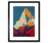 Artery8 Wall Art Print El Capitan Rock Yosemite Valley Pop Art Yellow Red Artwork Framed 9X7 Inch