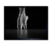 Wee Blue Coo Photo Dancing Dancer Ballerina Ballet Shoes Art Print Framed Poster Wall Decor 12X16 Inch