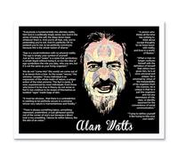 Artery8 Wall Art Print Everybody Is Fundamentally Ultimate Reality Alan Watts Face Typography Quote Art Framed in White | Size: W12" x H16" Artery8 White W12" x H16"