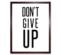 Artery8 Wall Art Print Exercise Inspiration Don't Give Up Exercise Work Out Motivation Gym Aesthetic Art Framed in Brown | Size: W12" x H16" Artery8 Brown W12" x H16"