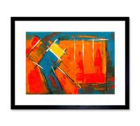 Artery8 Wall Art Print Expressionism Abstract Painting Acrylic Art Black Framed 9x7 inch | Size: W7" x H9" Artery8 Black W7" x H9"