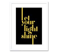 Artery8 Wall Art Print Extended Yellow Let Your Light Shine Framed in White | Size: W7" x H9" Artery8 White W7" x H9"