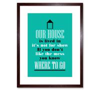 Artery8 Wall Art Print Family Messy House Where to Go Framed in Brown | Size: W7" x H9" Artery8 Brown W7" x H9"