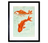 Artery8 Wall Art Print Fish Japan Koi Art Framed 9X7 Inch