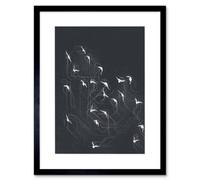 Artery8 Wall Art Print Flock Of Birds Silhouette Lines Artwork Framed 9X7 Inch