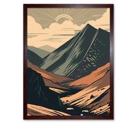 Artery8 Wall Art Print Follow the Trail to the Top Mountain Landscape Art Framed in Brown | Size: W12" x H16" Artery8 Brown W12" x H16"